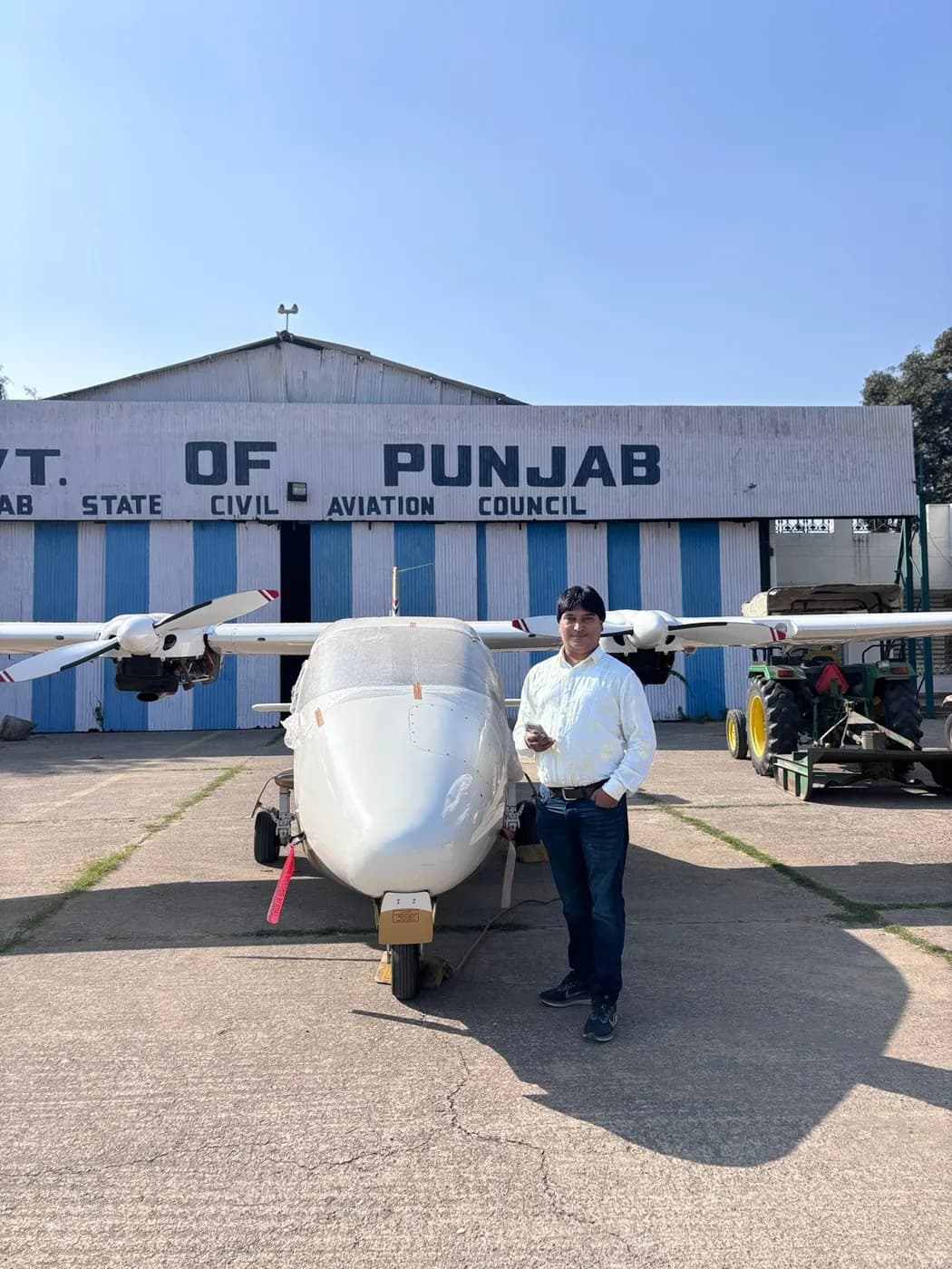 Imported aircraft parked outside the Govt. of Punjab State Civil Aviation Council hangar